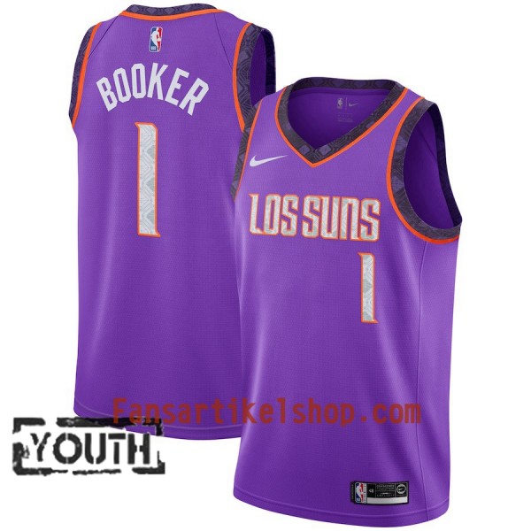 Phoenix Suns Trikot Devin Booker 1 2018-19 Nike City Edition Lila Swingman - Kinder Phoenix Suns Trikot Devin Booker 1 2018-19 Nike City Edition Lila Swingman - Kinder